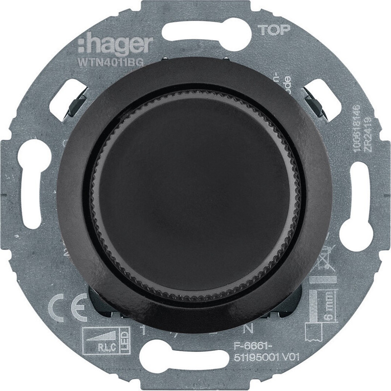 hager Vriddimmer 1930 100w rlc+led ext. ur svart