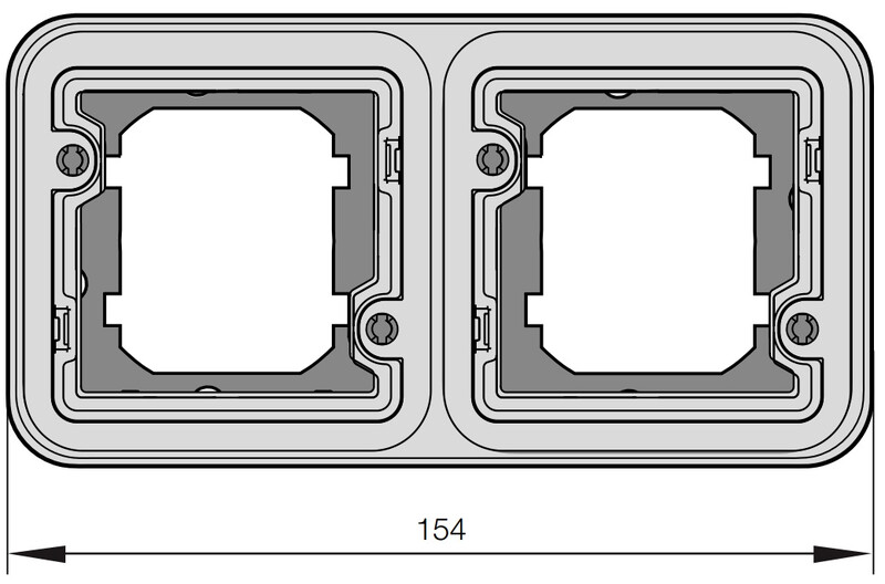 hager Monterinsram w.1 2-f. infällda horiz vit
