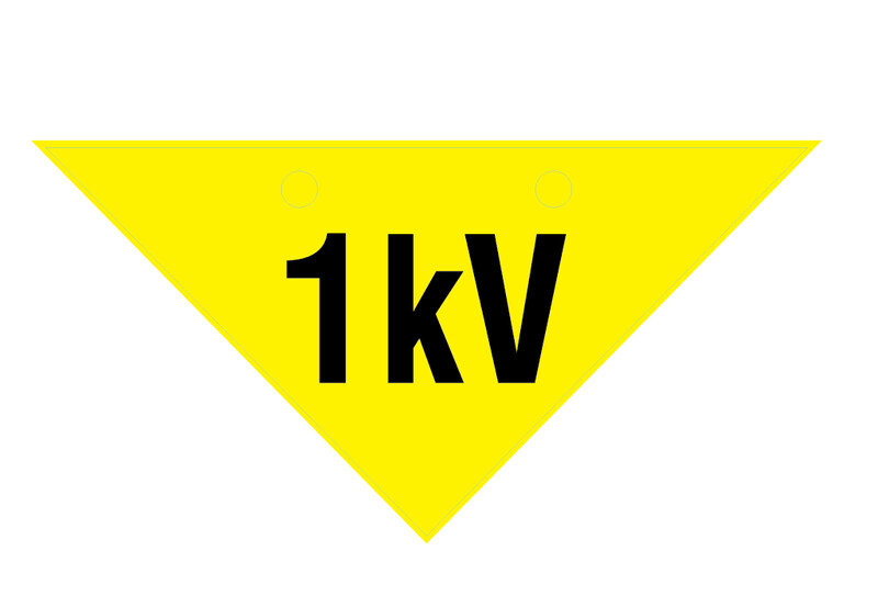 MARKERINGSSKYLT 1kV AL TRIANGEL 150/150
