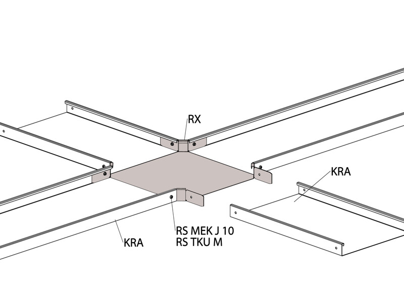 meka X-stycke kabelränna meka rx-40-300 m vit