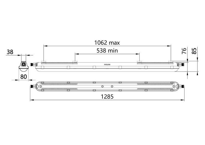 philips Teolval sulj coreline waterpro 8000lm 840 l1200 dali ip66 3lj