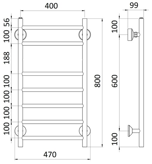 rej design Handdukstork vatten rej tango bth 40807 top vi vit