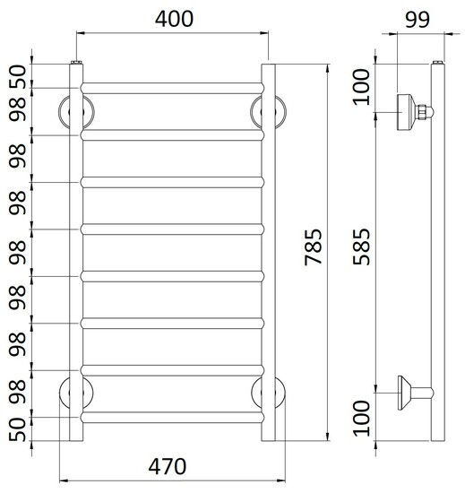 rej design Handdukstork vatten rej tango bth 40788 top vi vit