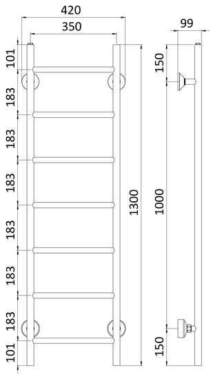 rej design Handdukstork vattenvärmd rej tango bth 35130 brun
