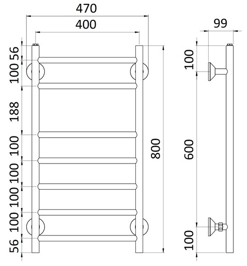 rej design Towel rail water rej tango bth 40807 brown