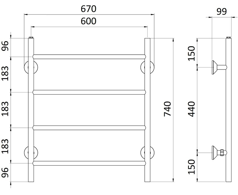 rej design Towel rail water rej tango bth 60744 brown