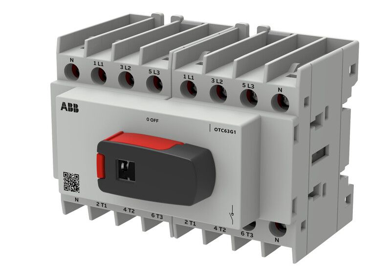 abb Change-over switch ot plus 4 poles i-o-ii 63a 415v ac-22a