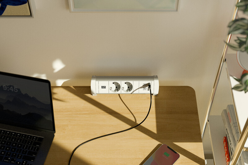 bachmann Socket outlet w usb desk style 2 x so usb a c