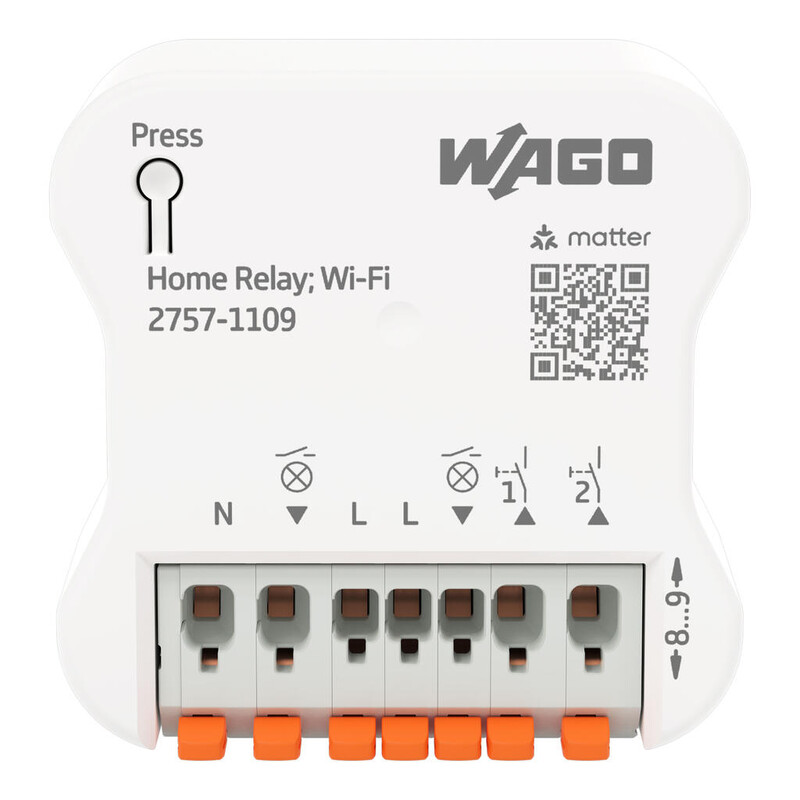 RELEYKSIKKÖ WAGO 2757-SARJA 6A,MATTER/WIFI,2-KOSKETINTA