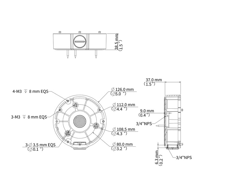 unv Kameratillbehör junction box dome ipc363x 3524