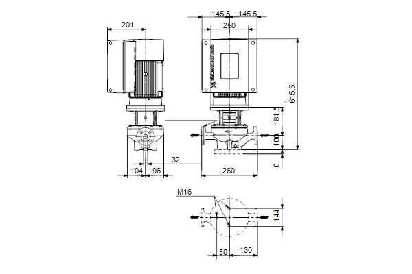 grundfos Cirkulationspump grundfos tpe3 32-610 s-a-f-a-bqqe-kwc