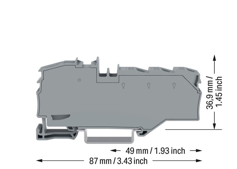 wago Tapping connector 1x16mm2/6x4(6)mm2 grey