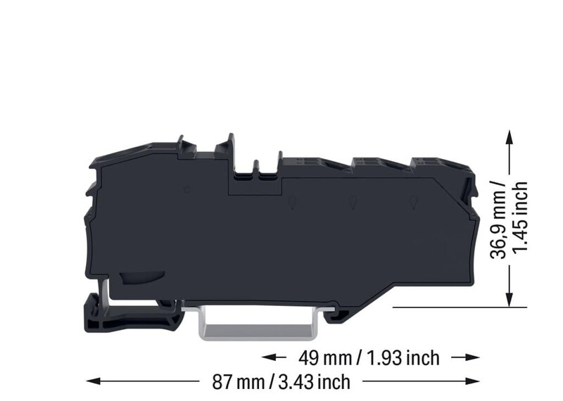 wago Tapping connector 1x16mm2/6x4(6)mm2 black