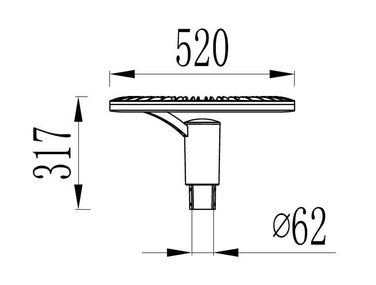 ftlight Pole mount. luminaire q360 30w 2425lm 4000k ik10
