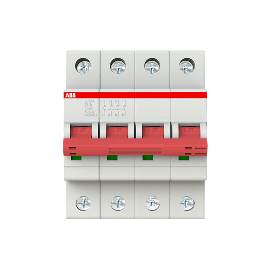 LASTBRYTARE MED VIPPA ABB SD204/25, 4P 25A