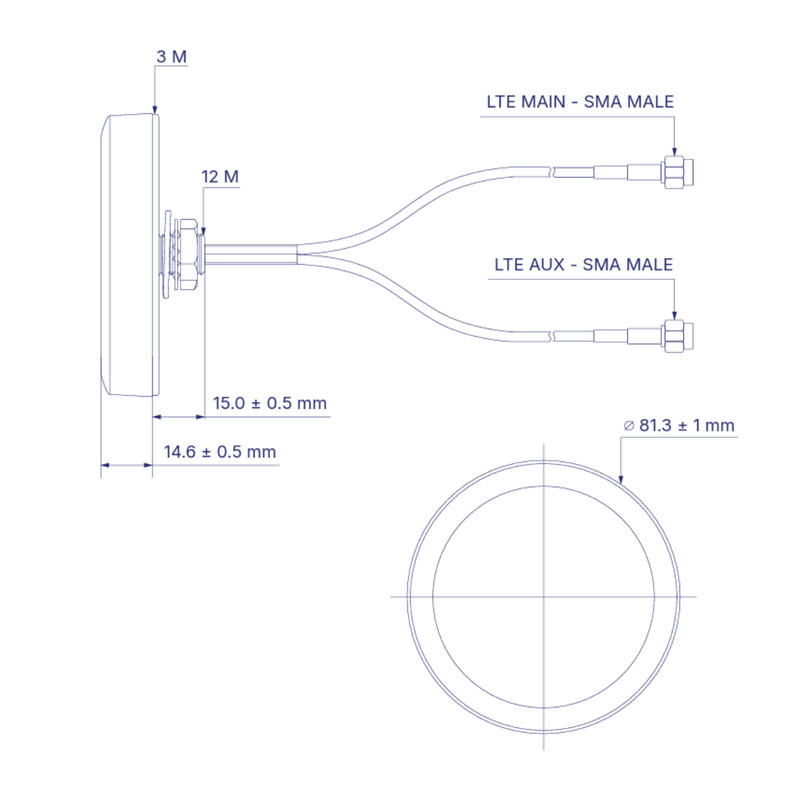 teltonika Antenn mimo lte 2x3m kabel sma-hane