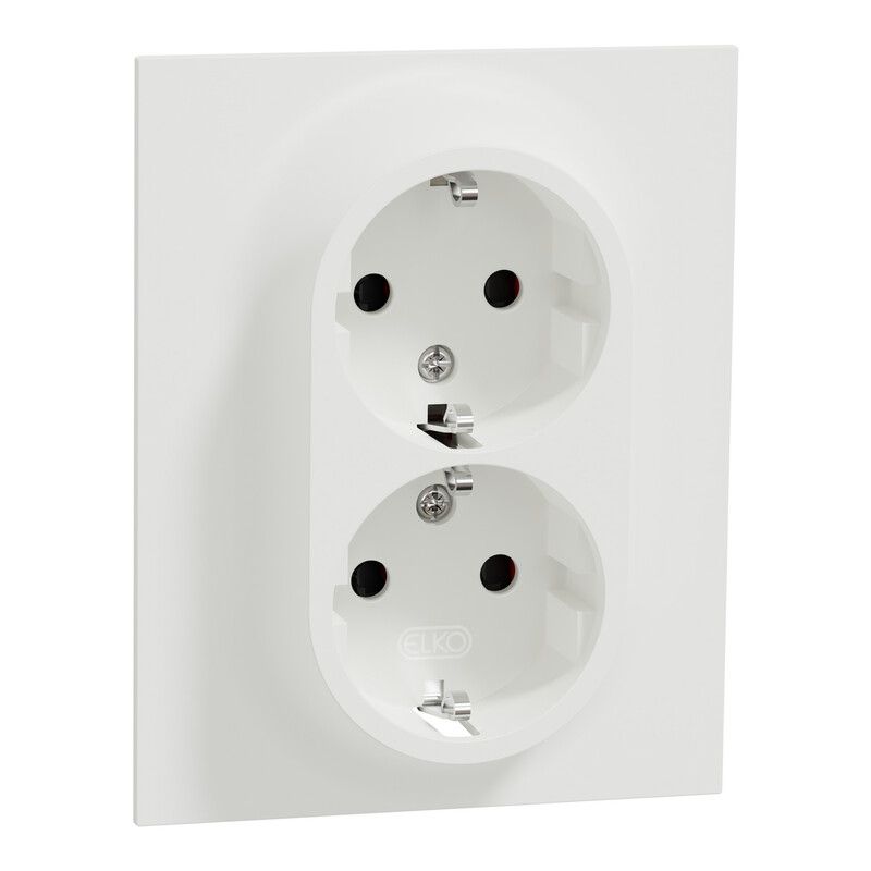 SOCKET-OUTLET ELKO ONE DOUBLE SO SCHUKO SCREWLESS