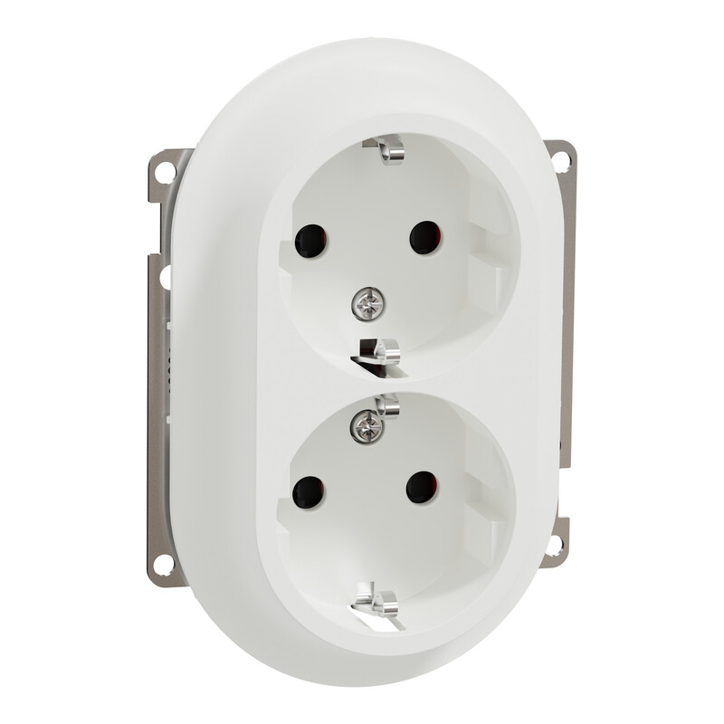 SOCKET-OUTLET ELKO ONE DSO SCHUKO C-PLATE SCREWLESS