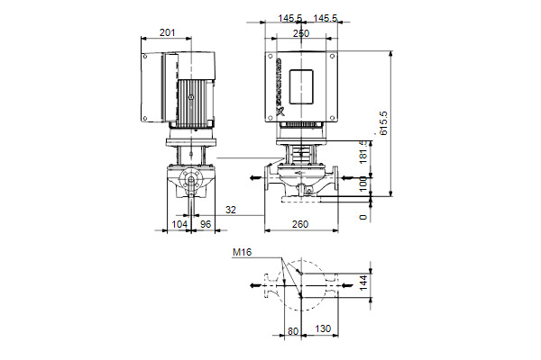 grundfos Cirkulationspump grundfos tpe2 32-610 n-a-f-a-bqqe-kwc