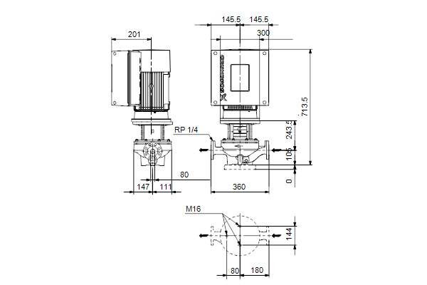 grundfos Cirkulationspump grundfos tpe2 80-310 n-a-f-a-bqqe-lwb