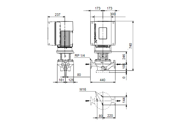 grundfos Cirkulationspump grundfos tpe2 80-340 n-a-f-a-bqqe-mwb
