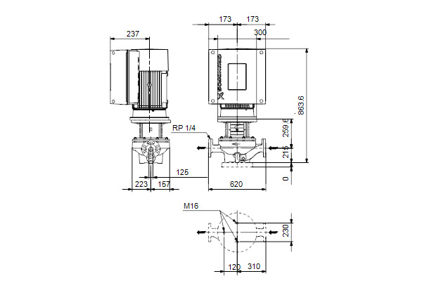 grundfos Kiertovesipumppu grundfos tpe2 125-180 n-a-f-a-bqqe-mwa
