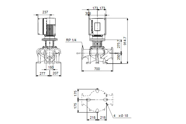 grundfos Kiertovesipumppu grundfos tpe2 150-170 n-a-f-a-bqqe-mwa