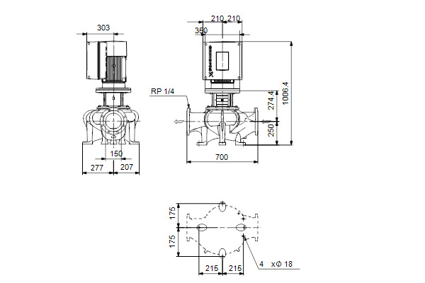 grundfos Kiertovesipumppu grundfos tpe2 150-230 n-a-f-a-bqqe-nwa