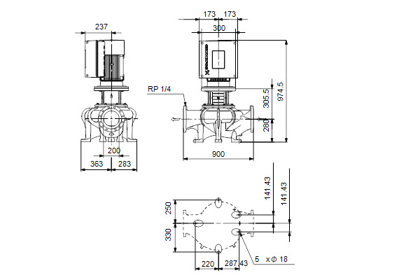 grundfos Kiertovesipumppu grundfos tpe2 200-70 n-a-f-a-bqqe-lwa