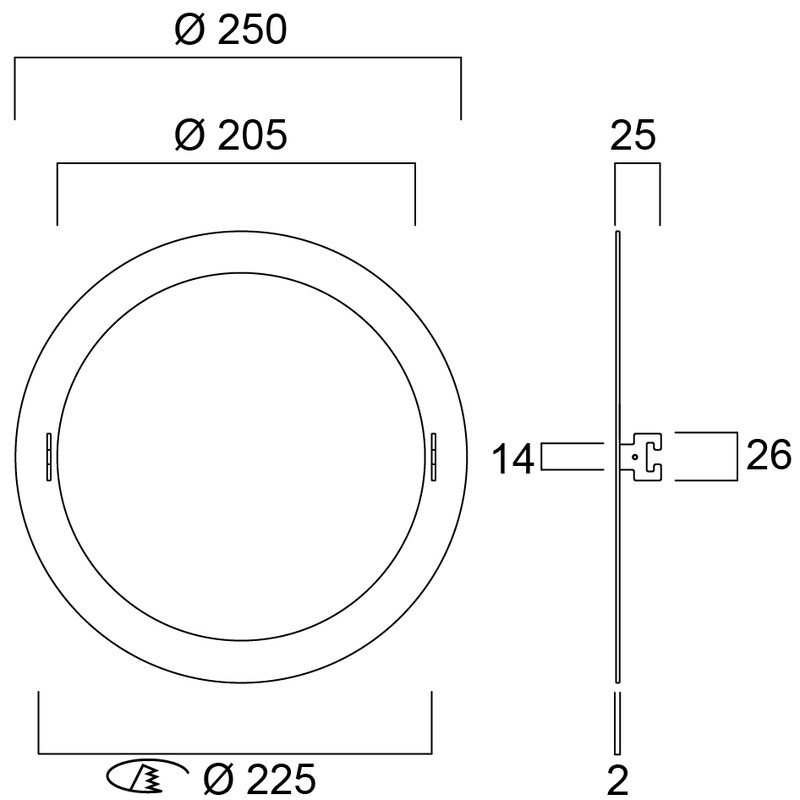 sylvania Mekaaninen lisätarvike sovitekehys 205/225/250 mm