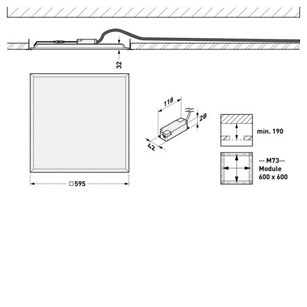 twenty3 Moduulivalaisin 2330 g4 600 ip40 4200lm 3/4k mp da