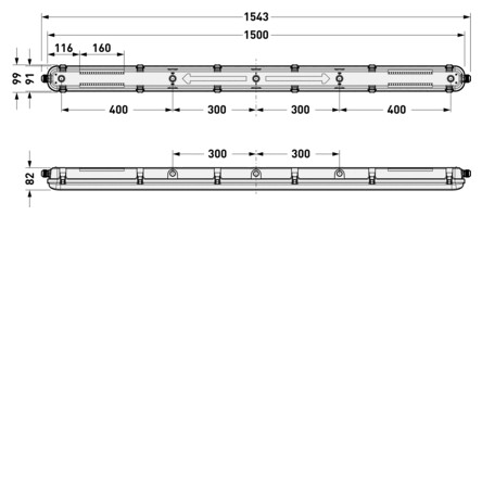 twenty3 Sealed industrial luminaire 2310 g2 1500 8000lm 4/6k dali