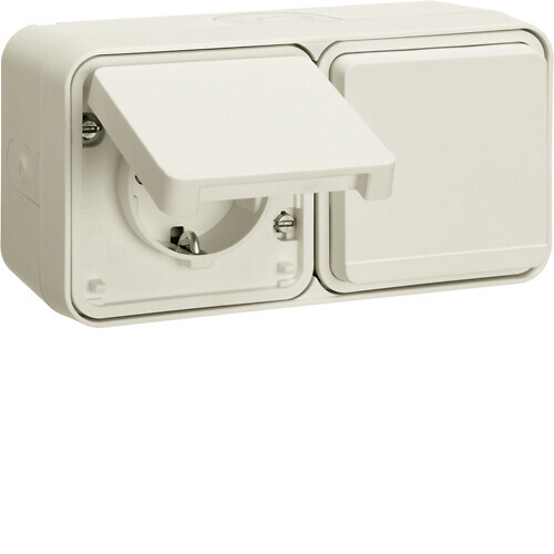 SOCKET OUTLET W.1 2S/16A/IP55 PPJ WHITE