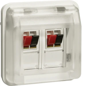 hager Multimedia outlet w.1 2-os. laudsp. kj ip55 white