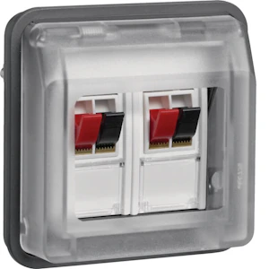 hager Multimedia outlet w.1 2-os. laudsp. kj ip55 gray