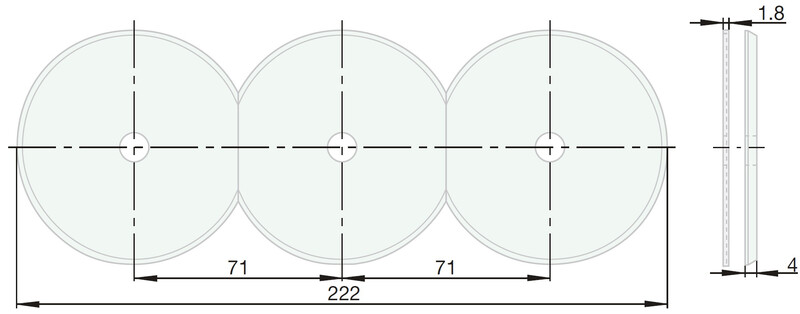 hager Centrumbricka glas 1f center  stk klar glas