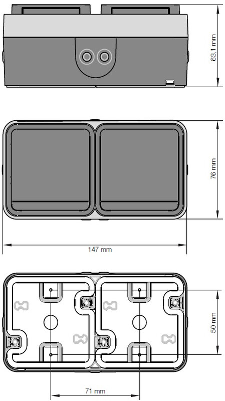 hager Socket outlet w.1 2s/16a/ip55 kl/ms ppj white