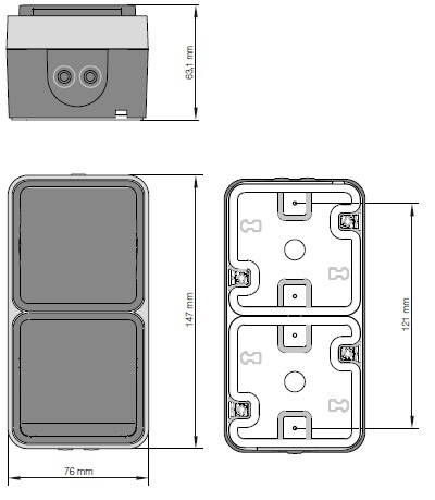 hager Socket outlet w.1 1s/16a 6+6/10a ip55 ppj white