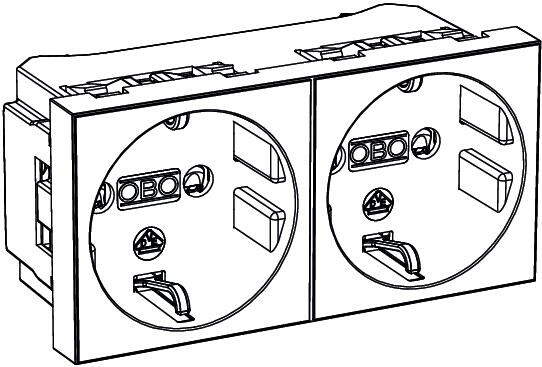 obo bettermann Duct socket egs std-d0n rw2, 2-so, pc, white