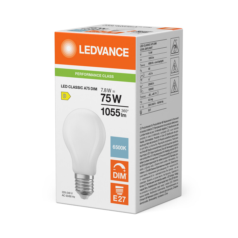 ledvance Standard lamp performance cla 7,8w/865 1055lm e27 dim fr