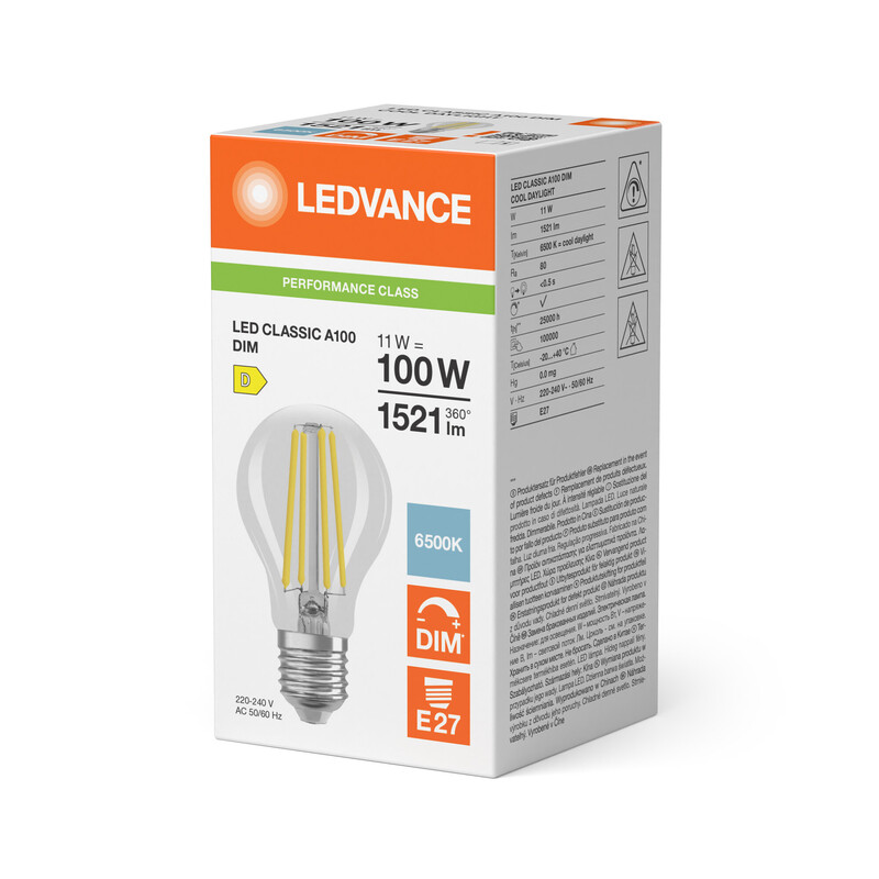 ledvance Standard lamp performance cla 11w/865 1521lm e27 dim cl