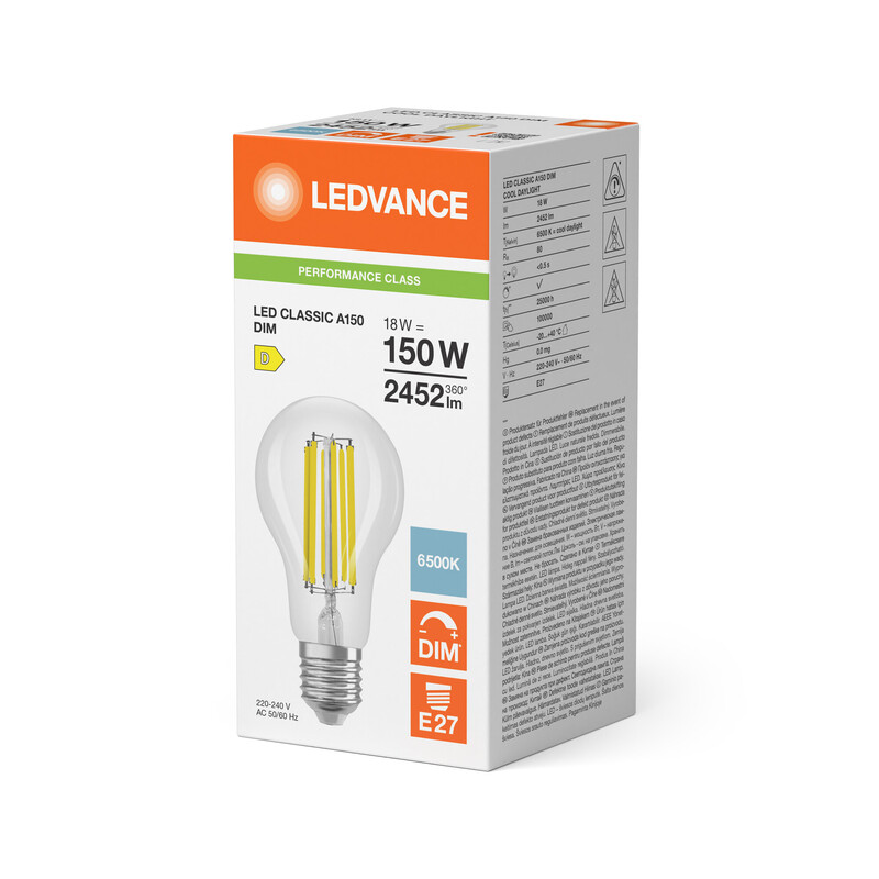 ledvance Standard lamp performance cla 18w/865 2452lm e27 dim cl