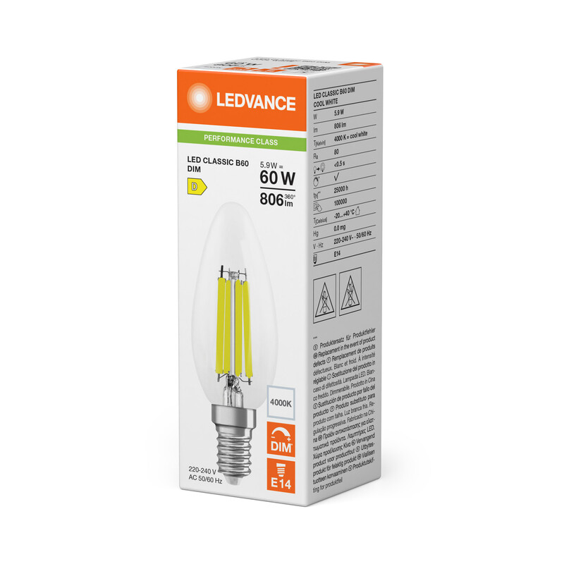 ledvance Kronlampa performance classic clb 5,9w/840 806lm e14 dim cl