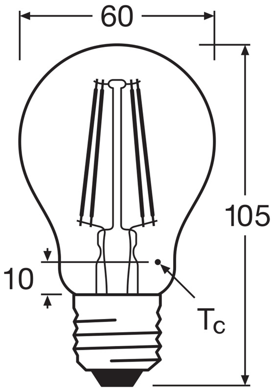 ledvance Standard lamp value classic cla 7,5w/865 1055lm e27 cl