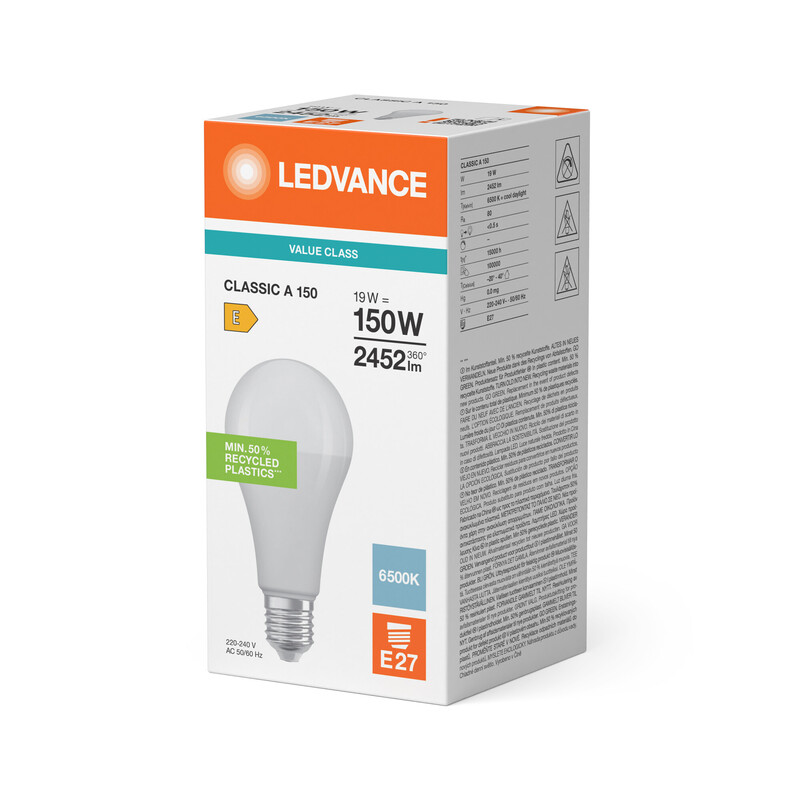 ledvance Standard lamp value classic cla 19w/865 2452lm e27 op