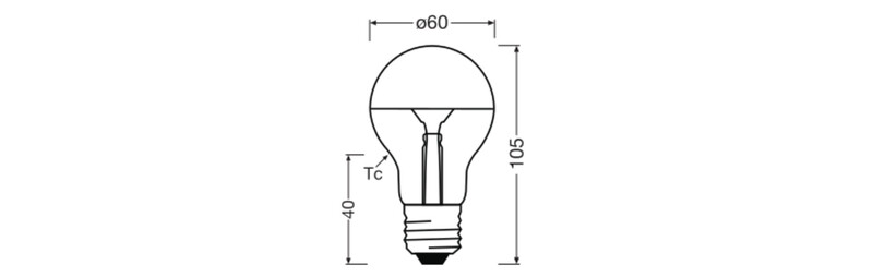 ledvance Standard lamp performance cla 7w/827 700lm e27 dim gld