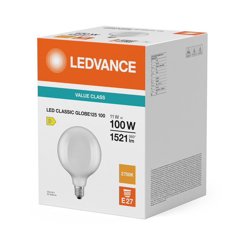 ledvance Decorative lamp value classic g125 11w/827 1521lm e27 fr