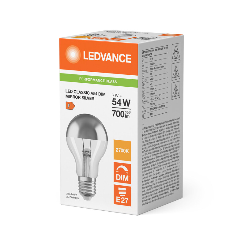 ledvance Standard lamp performance cla 7w/827 700lm e27 dim sil