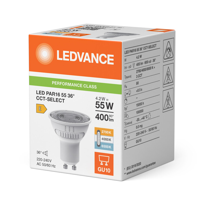ledvance Reflector lamp performance par16 4,2w 3cct 400lm gu10 36d