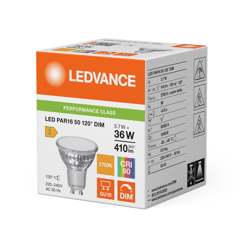 ledvance Reflector lamp performance par16 4w/927 410lm gu10 dim120
